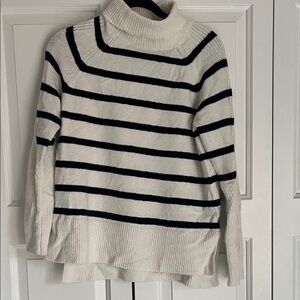 a new day Black and White Striped Turtleneck Sweater